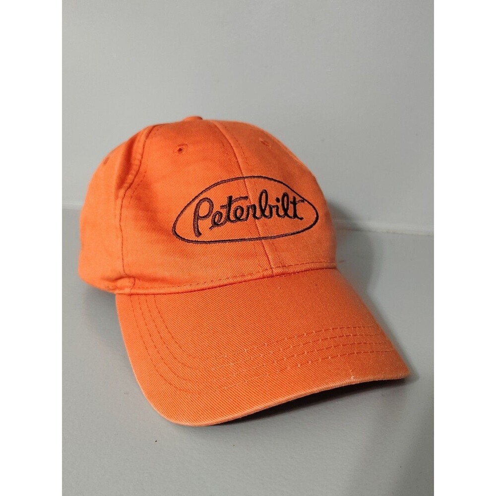 Peterbilt Ball Cap/Hat Orange Adjustable Size Embroidered Logo Low Profile